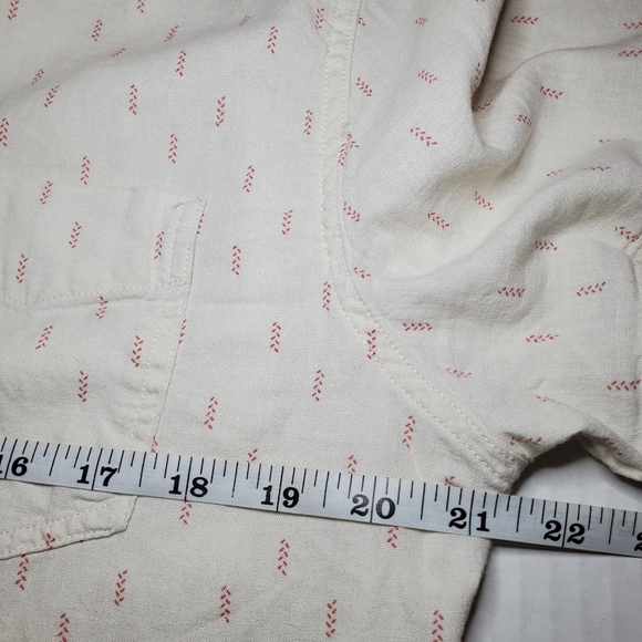 Rails Men's Carson Linen Blend Shirt - Louis Leaf White Red - Picture 8 of 10